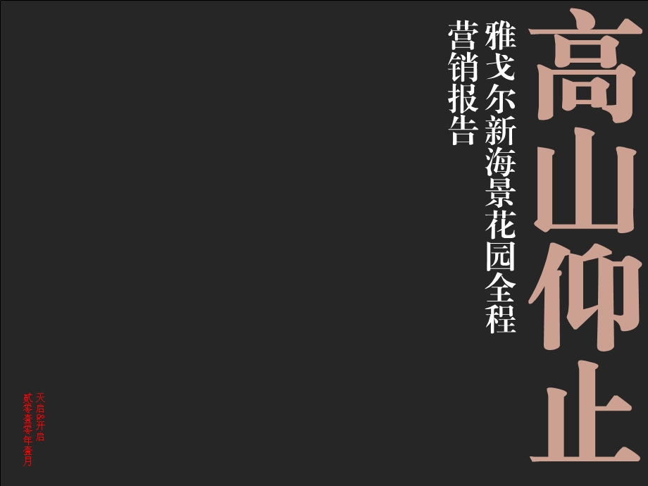 天启开启1月宁波雅戈尔新海景花园全程营销报告.ppt_第1页