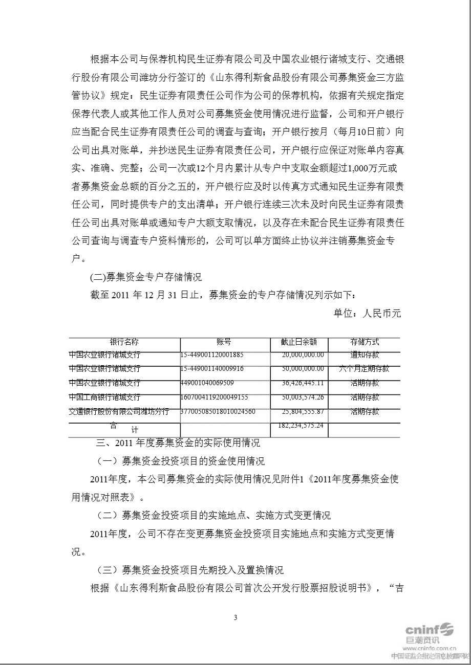 得利斯：董事会关于募集资金使用情况专项报告.ppt_第3页