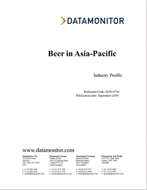 亚太地区啤酒行业报告+Monitordata.ppt