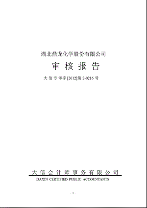 鼎龙股份：控股股东及其他关联方占用资金情况审核报告.ppt