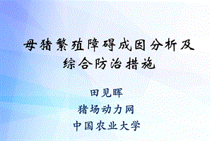 田见晖母猪繁殖障碍成因分析及综合防治措施.ppt.ppt