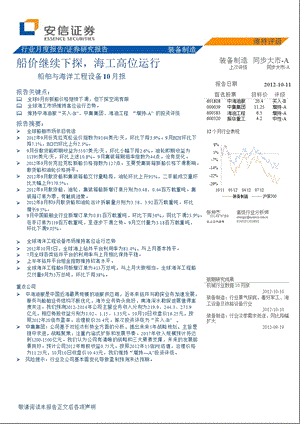 船舶与海洋工程设备10月报：船价继续下探_海工高位运行-2012-10-11.ppt