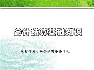 信用社（银行）新员工培训会计结算基础知识讲稿.ppt