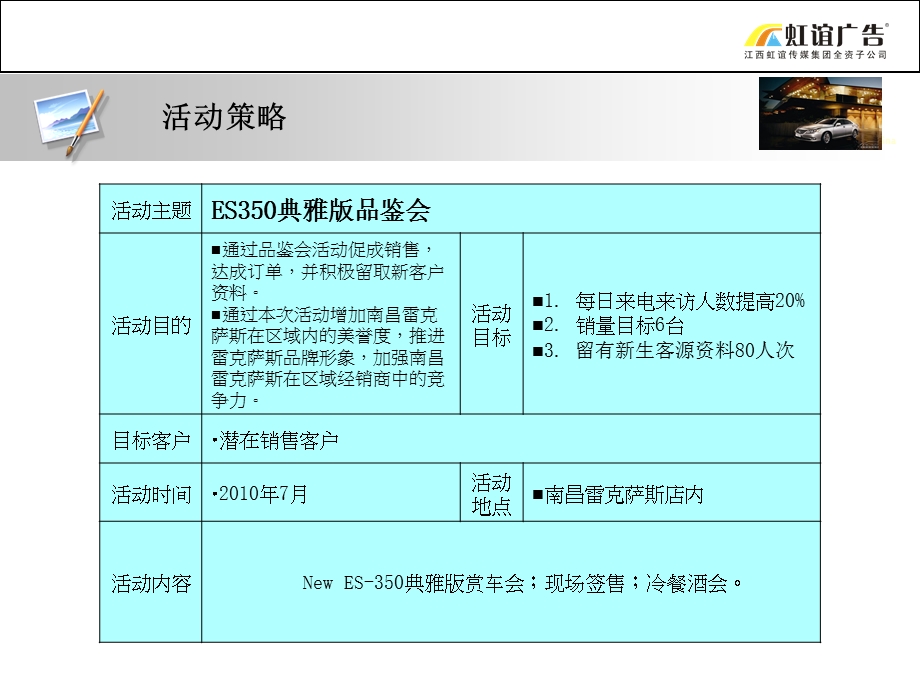 雷克萨斯ES350典雅版上市品鉴会活动提案(1).ppt_第3页