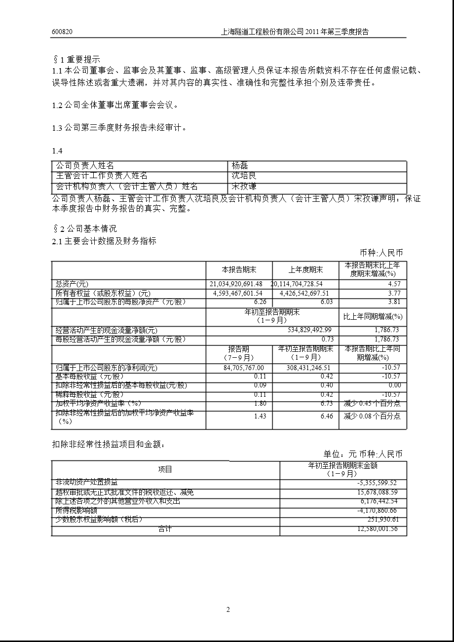 600820隧道股份第三季度季报.ppt_第3页