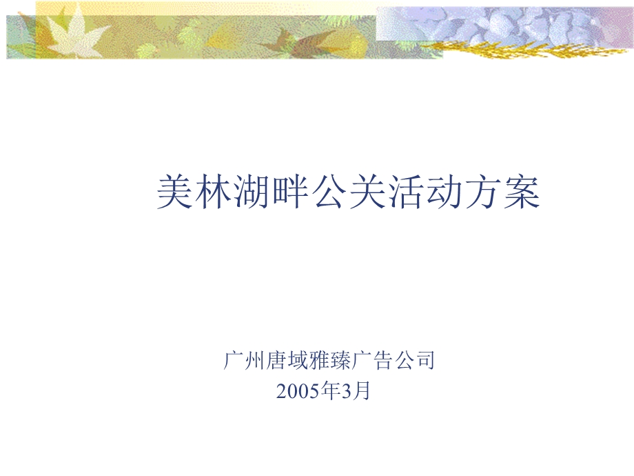 美林湖畔公关活动方案.ppt_第1页