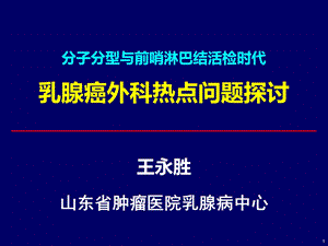 1王永胜乳腺癌外科热点问题探讨050805101.ppt