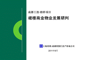 9月成都工投·榜样项目裙楼商业物业发展研判.ppt