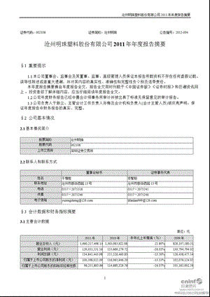 沧州明珠：报告摘要.ppt