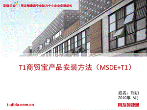 T1商贸宝批发零售版产品安装方法（MSDE+T1）.ppt