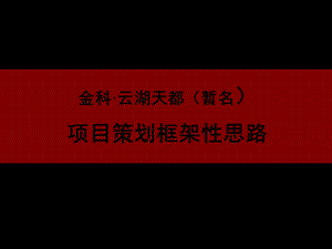 重庆市商业地产金科云湖天都项目策划框架性思路.ppt