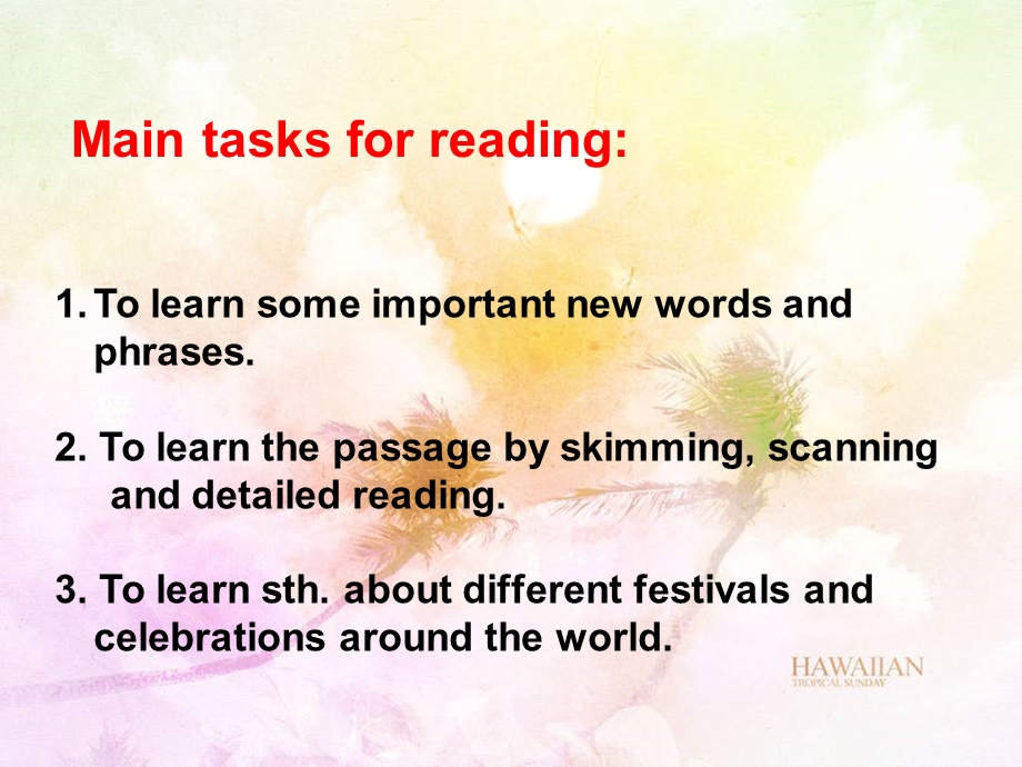 人教版高中英语课件：book3unit1 reading festivals and celebrations.ppt_第2页