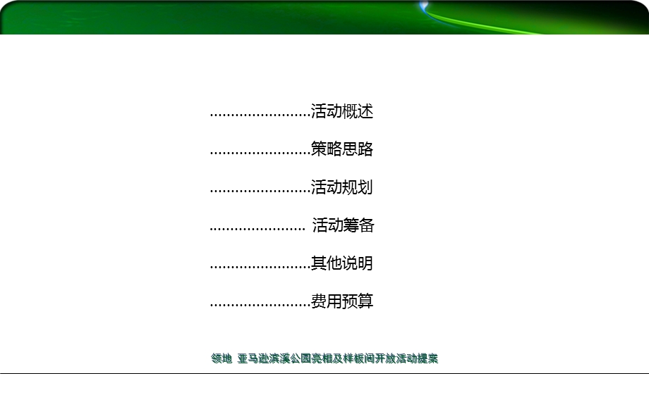 领地亚马逊滨溪公园样板间开放活动策划案.ppt_第2页