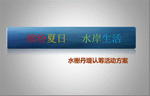 【缤纷夏日水岸生活】水榭丹堤楼盘地产项目认筹活动策划方案.ppt