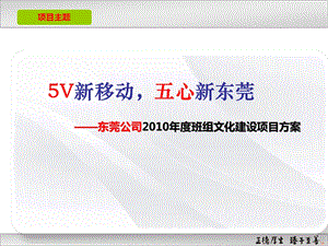 东莞移动班组文化建设项目方案.ppt