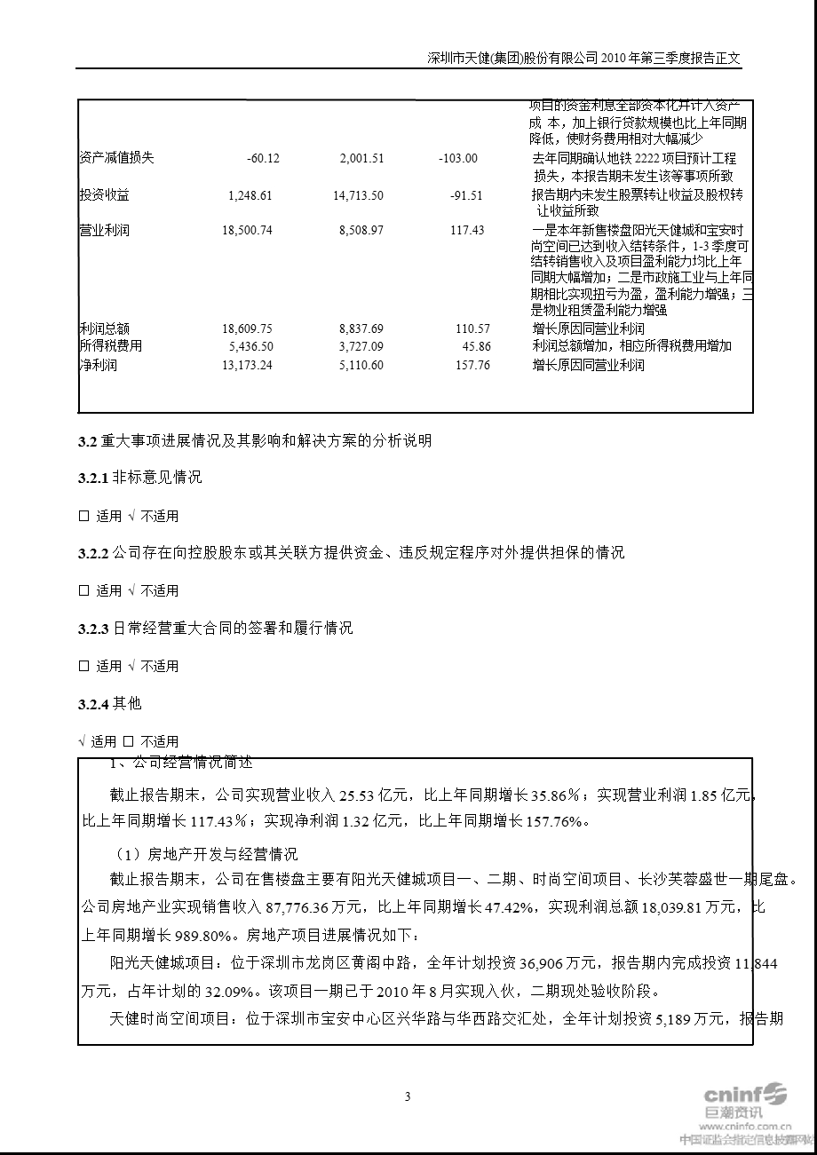 深 天 健：第三季度报告正文.ppt_第3页