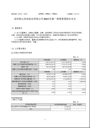 深南电Ａ：第一季度报告全文.ppt