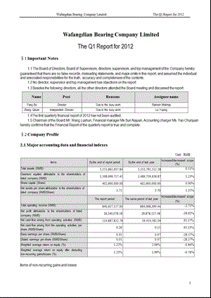 瓦 轴Ｂ：第一季度报告全文（英文版） .ppt
