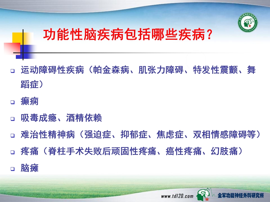 功能性脑疾病系列讲座——第四军医大学唐都医院功能神经外科王学廉.ppt_第3页