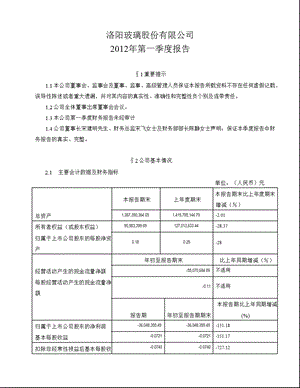 600876 洛阳玻璃第一季度季报.ppt