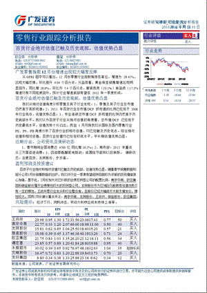 零售行业跟踪分析报告：百货行业绝对估值已触及历史底部估值优势凸显0201.ppt