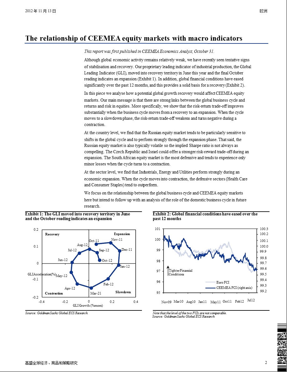 欧洲：策略焦点：CEEMEA股票市场与宏观经济指标的关系1115.ppt_第2页