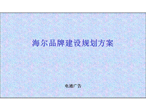 海尔品牌建设规划方案.ppt