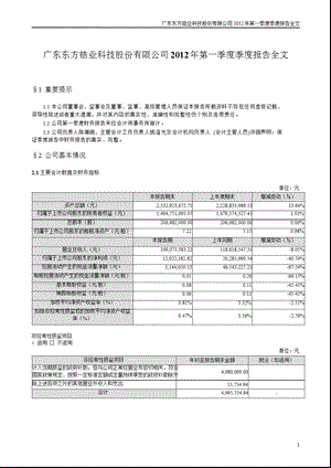 东方锆业：第一季度报告全文.ppt