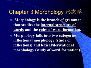 chapter 3Morphology 英语专业语言学PPT.ppt