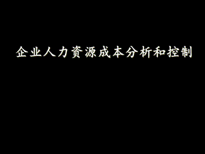 企业人工成本的分析控制.ppt