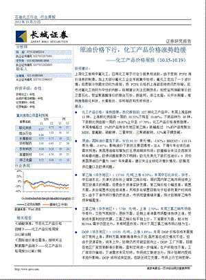 化工产品价格周报-2012-10-24.ppt