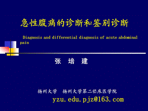 急性腹痛的诊断和鉴别诊断DIAGNOSIS AND DIFFERENTIAL DIAGNOSIS OF.ppt