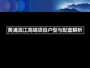 上海陆陆家嘴黄浦滨江地块高端项目豪宅产品定位户型与配套解析(1).ppt