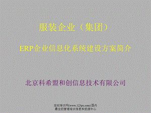 服装企业（集团）ERP企业信息化系统建设.ppt