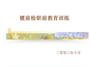 镀前检职前培训镀膜教育训练资料.ppt