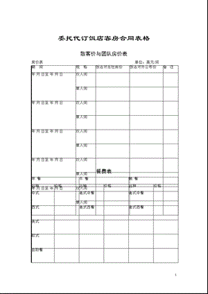 饭店实用表格全集.ppt