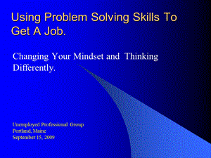 Problem solving skills to get a job.ppt