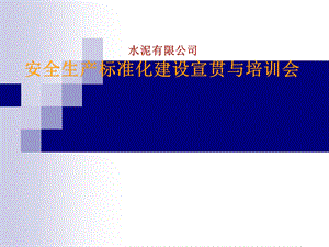 某水泥企业安全生产标准化建设宣贯与培训会.ppt