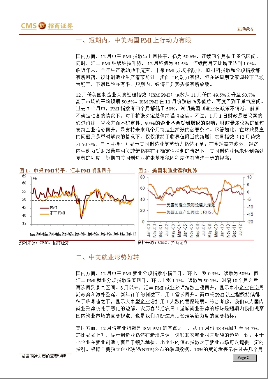 2012年12月全球PMI数据点评：财政悬崖暂时解决_美国PMI重回景气区间-2013-01-09.ppt_第2页