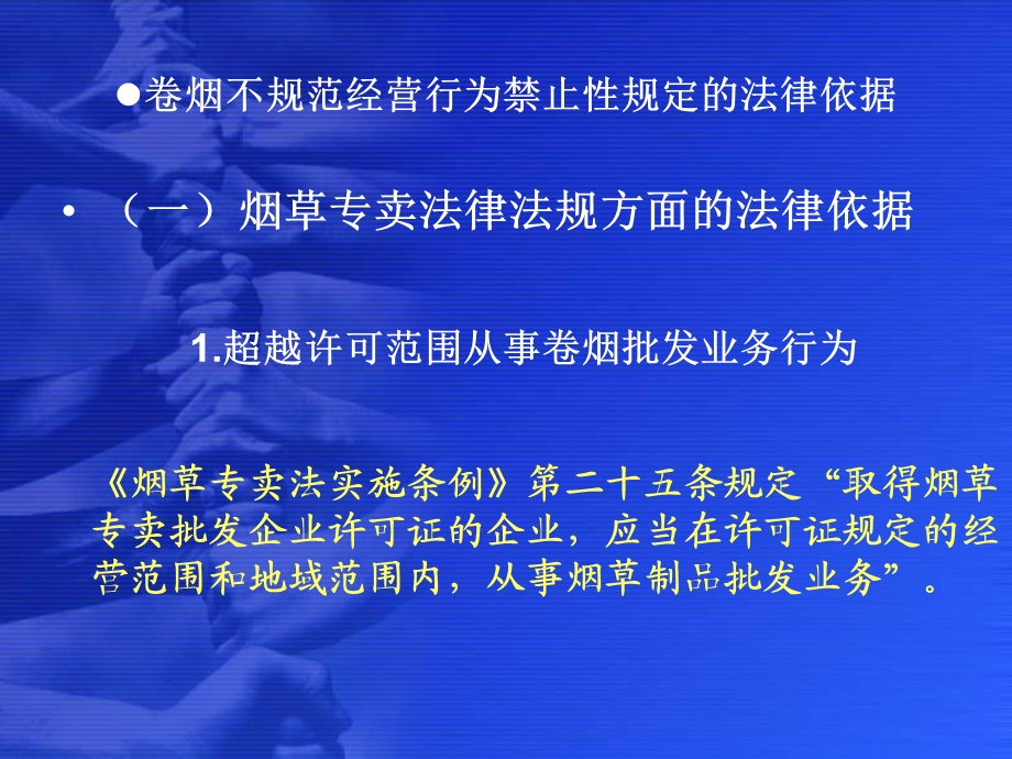 烟草专卖政策法规与体制改革处培训资料：卷烟不规范经营行为适用法律问题分析(1).ppt_第3页