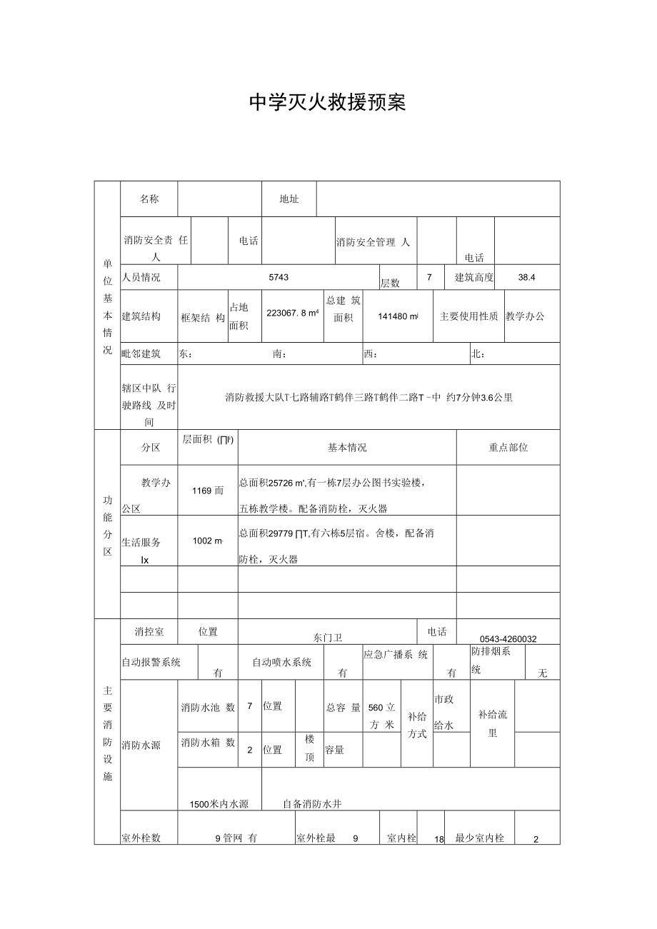 中学灭火救援预案.docx_第1页