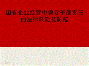 国有企业经营中领导干部责任的法律风险及防范(2).ppt