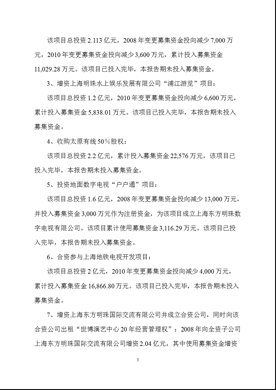 600832_ 东方明珠关于公司募集资金存放与实际使用情况的专项报告.ppt_第3页