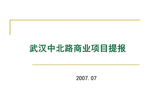 2007年武汉中北路项目商业市场定位.ppt