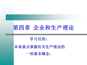 企业和生产理论教学课件PPT.ppt