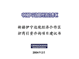 新疆伊宁招商引资咨询项目建议书-新华信20040228.ppt