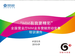 全国营业厅移动MM业务营销劳动竞赛培训资料.ppt