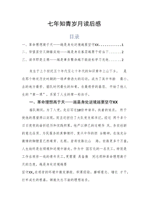 七年知青岁月读后感通用版.docx