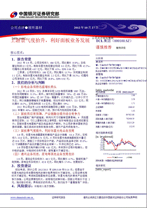 TCL(000100)三季报点评：上游景气度抬升_利好面板业务发展-2012-10-30.ppt