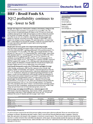 BRF_-_BRASIL_FOODS_SA：3Q12_PROFITABILITY_CONTINUES_TO_SAG_-_LOWER_TO_SELL-2012-11-19.ppt